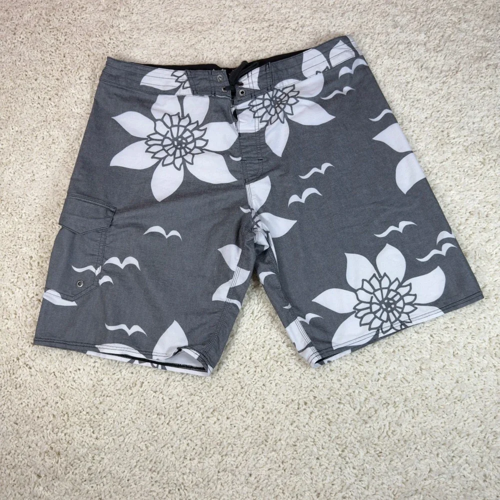 Billabong Andy Davis Board Shorts Mens 36 Gray Floral Recycler Series M1273PED